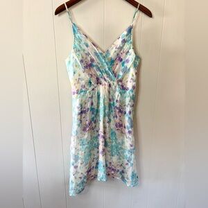 Yumi Kim goddess pastel watercolor mini dress 100% silk size SM